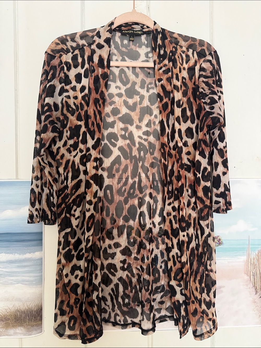 Animal Print Open-Front Women's Cardigan Jacket